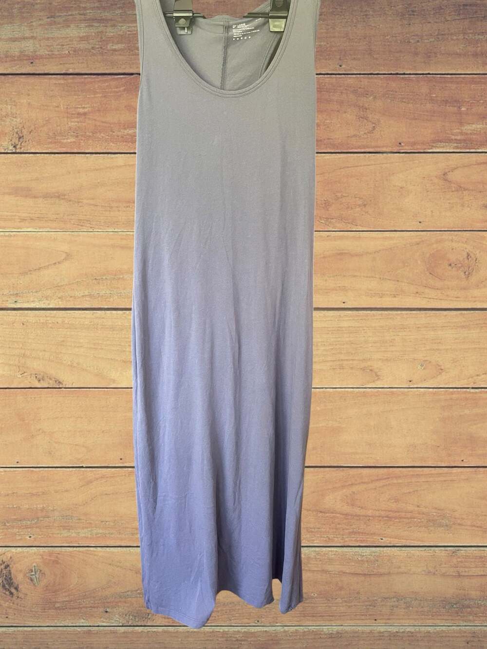 PACT Organic Cotton Maxi Dress Large Gray Racerback Tank Lagenlook Minimalist - Picture 2 of 7